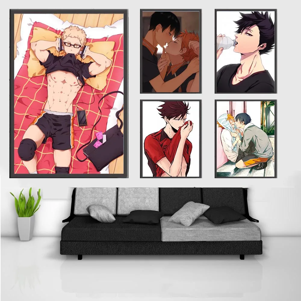 Скандинавский холст HD печать настенное искусство Haikyuu Yaoi Kei Shoyo X Tobio аниме плакат