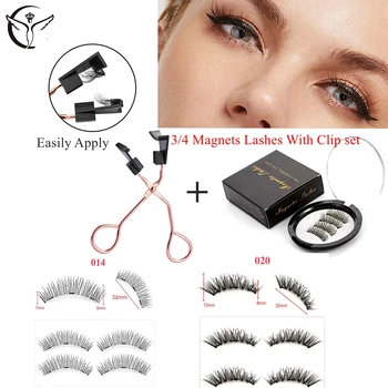 

False Magnetic Eyelashes,Natural Soft Magnetic Lashes Extension with Tweezers/Clip,Cils Magnetique,Pestañas Magneticas,Reusable