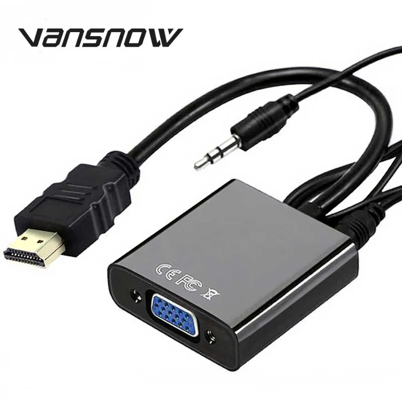 

HDMI to VGA Adapter Male To Famale Converter Adapter 1080P Digital to Analog Video Audio For PC Laptop Tablet for PS4 Computer
