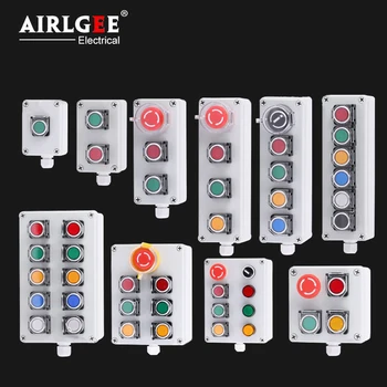 

Multiple specifications with button switch box emergency stop start switch alarm self-locking motor control box customization