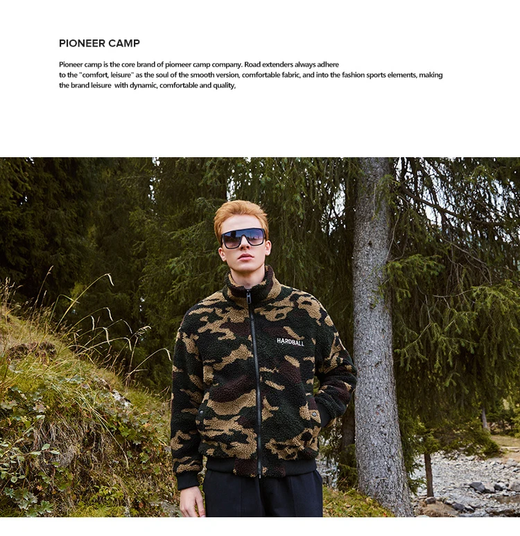 Pioneer Camp Winter Camouflage Jacket Men Streetwear Mandarin Collar Warm Fleece Outwear Jackets for Male AJK908377