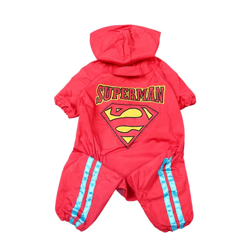 superman Летний Открытый щенок дождевик для домашних животных Супермен s-xl Толстовка водонепроницаемое пальто-плащ для собак Одежда для кошек одежда товары для домашних животных - Цвет: superman