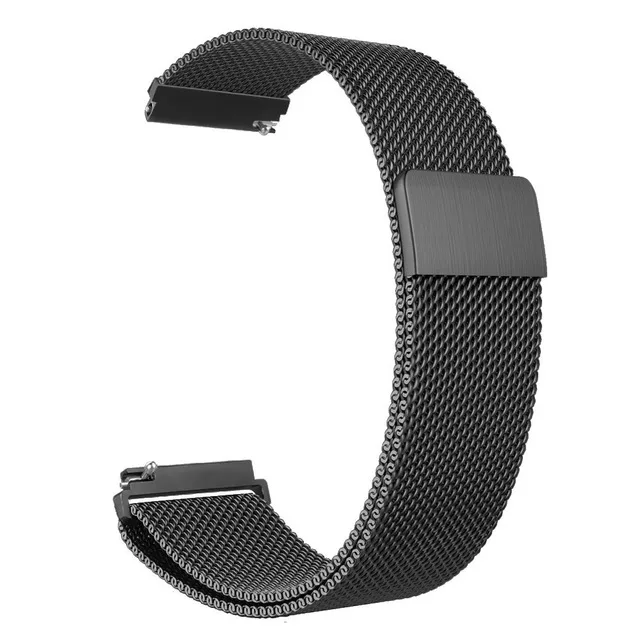 20 мм Milanese Loop Магнитная Нержавеющая сталь часы ремешок для Xiaomi huami Amazfit молодежи бит Smart ремешок на запястье браслет - Цвет: Черный