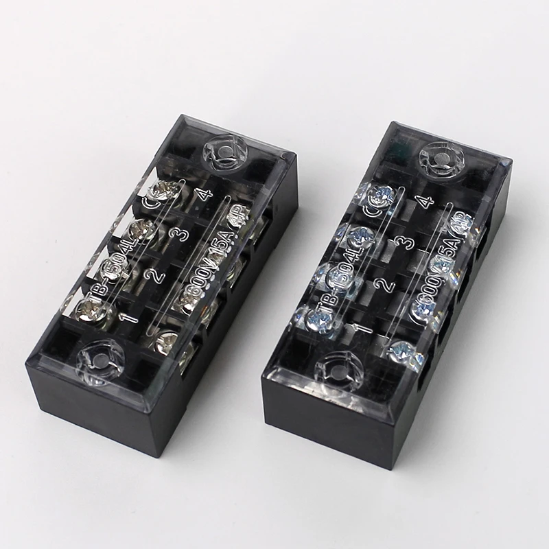 1pcs 45A 600V TB4503 TB4504 TB4505 TB4506 TB4510 TB4512 Dual Row Barrier Screw Terminal Block Strip Wire Connector Wiring tool