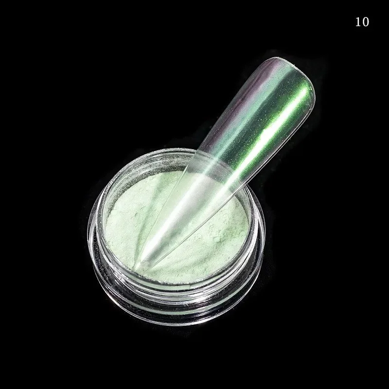 Holo Ice прозрачный порошок для Ногтей Сияющий порошок для ногтей блестящие украшения для маникюра пигмент Русалка хром пыль 0,2 г для украшения дизайна ногтей - Цвет: 10 Holo Nail Powder
