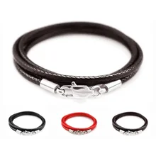 

Braided Leather Cord for DIY Lanyard Pendant Necklace Making String Rope Thread Jewelry Making Stainless Steel Lobster Clasp