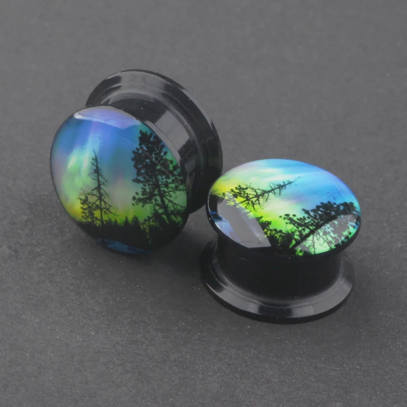 JUNLOWPY Acrylic 4-16mm Plugs and Tunnels Black Ear Expander Gauges Logo Body Piercing Jewelry Screw Earring Stretching kit Set