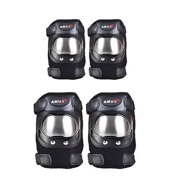 

Genuine Product AMU Stainless Steel Motorcycle Riding Protection Knee and Elbow Pad Shatter-resistant Set