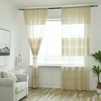 

New 270x100cm Polyester Tulle Window Curtain Sheer Valance Panel Voile For Living Room Bedroom Decoration Home Textiles Curtain