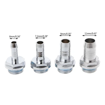 

G1/4" Thread Brass Hose Connector For PC Water Cooling System OD 6/7.2/9/11mm