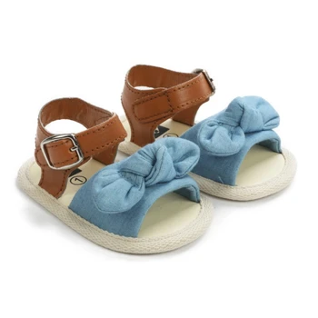 

Baby Shoes Sandals For Girls Summer Fashion Bow First Walkers Newborn Baby Cotton Solid Color/Stripes Dots Princess Sandals
