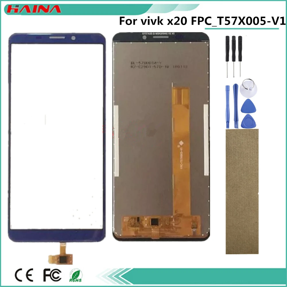 

touch + lcd For vivk X20 LCD Display Replacement Parts For vivk X20 FPC-T57X005-V1 Touch Screen