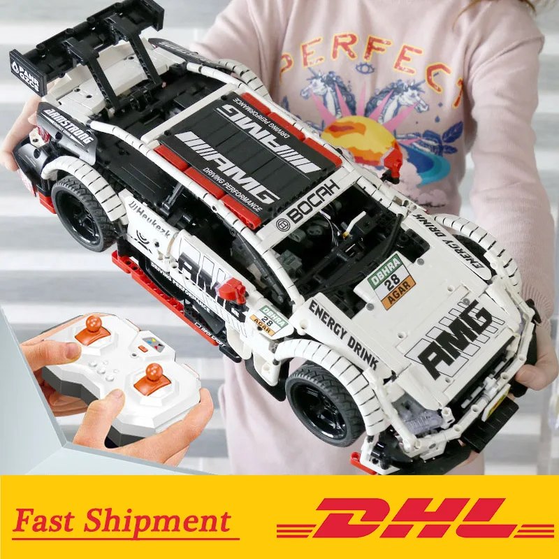 Новый MOC Technic C63 спортивный автомобиль 6687 LED RC Мотор мощность функция Fit Lepinblocks