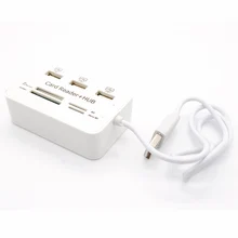Высокоскоростной тонкий USB 2,0 3 портовый считыватель карт концентратор для ноутбука ПК компьютер белый