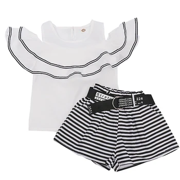 

Hot! New Summer Girls Sets Two Pieces Kids Clothes Set T Shirt & Pants stripe Children Clothing 4 5 6 7 8 9 10 11 12 13 14 Years