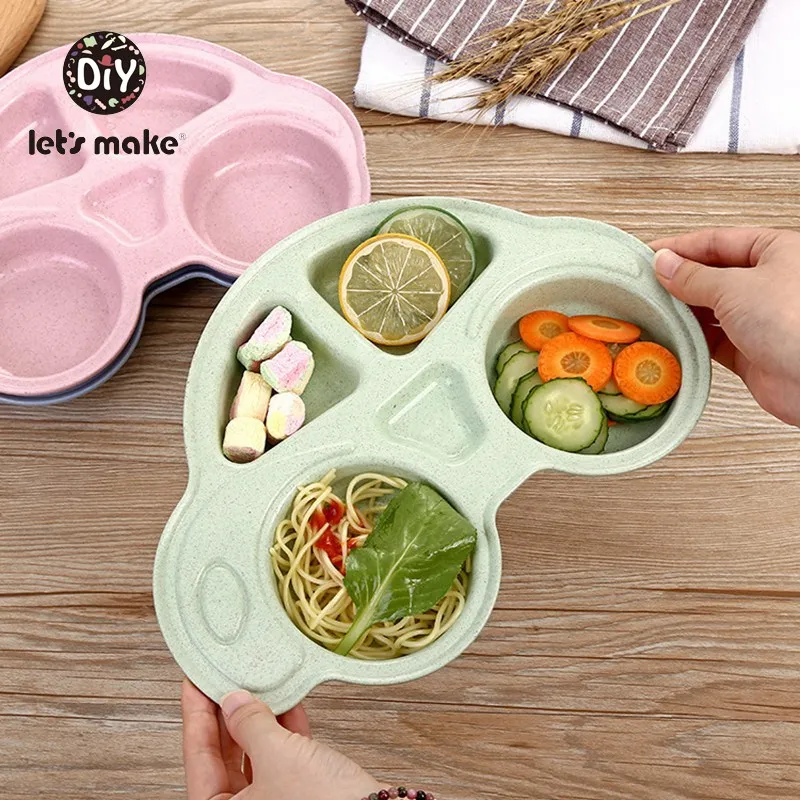 Let's Make Baby Bowl Children's Tableware Feeding Food Tableware Cartoon Car Kids Dish Dinnerware Anti-hot Training Dinner Plate