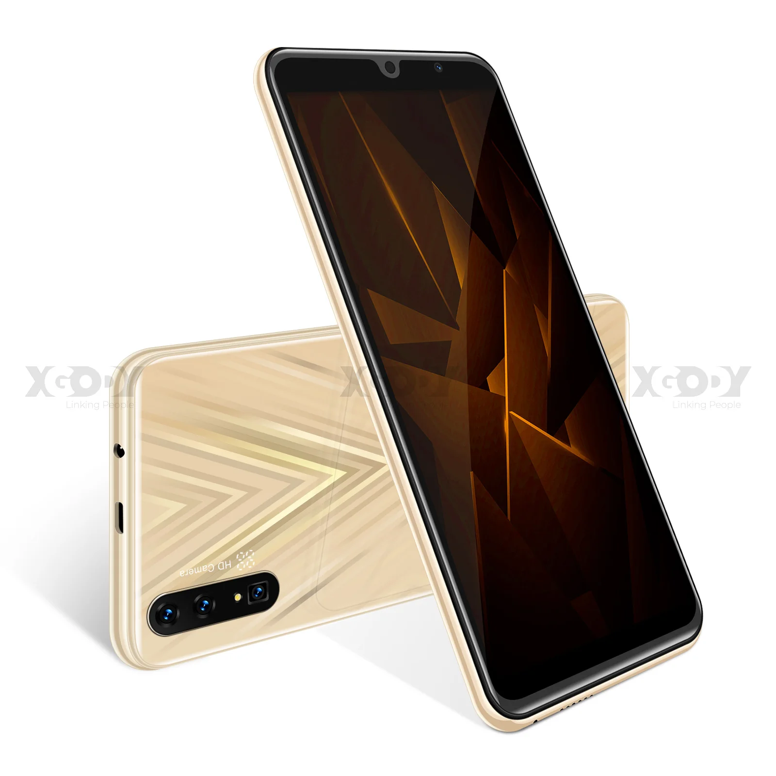 XGODY 3g Смартфон Android 9,0 " 18:9 QHD мобильный телефон 2 Гб ОЗУ 16 Гб ПЗУ 2800 мАч две sim-карты 5 Мп gps Wi-Fi mate X мобильный телефон - Цвет: Gold