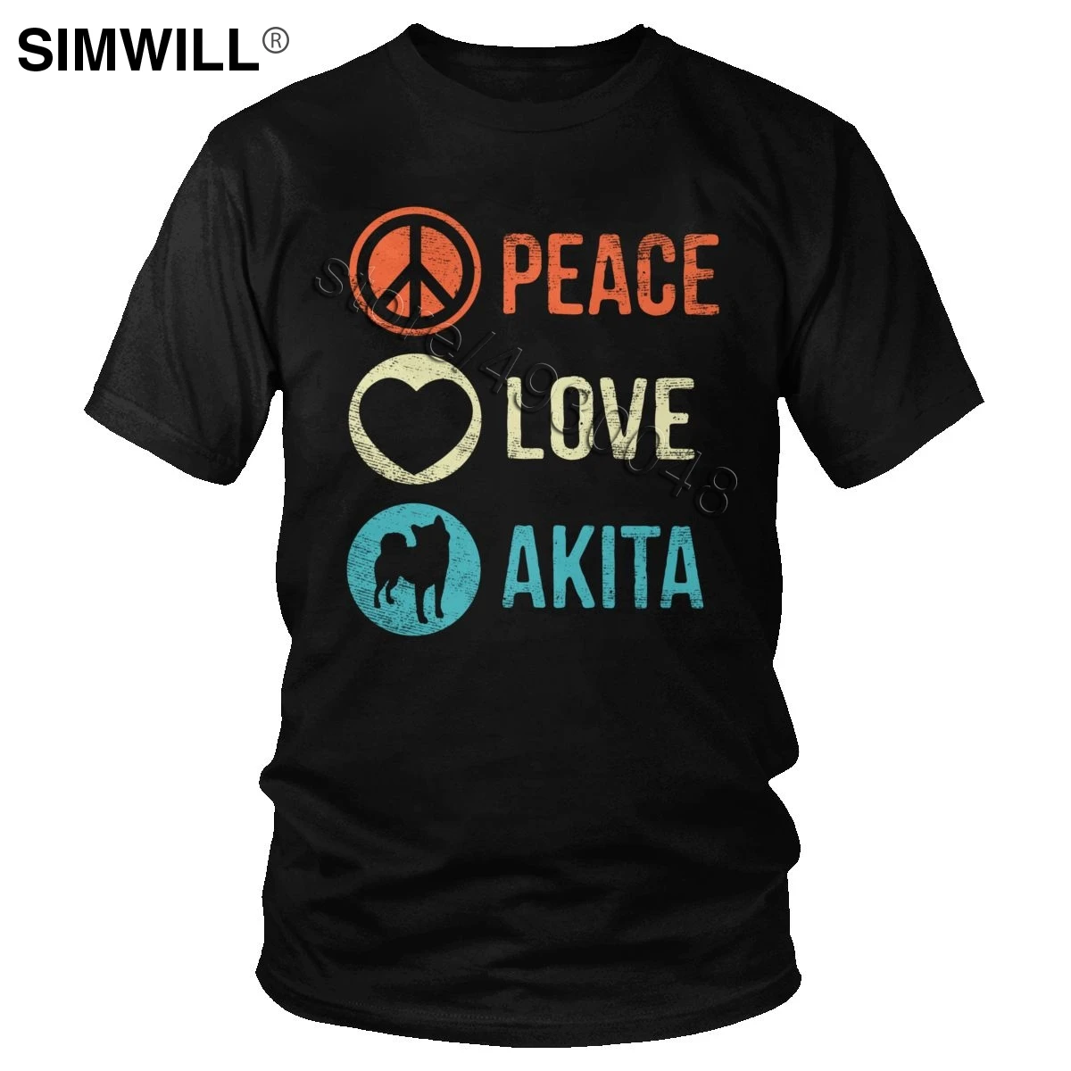 Винтажные Peace Love отметьте Лисья Секретная служба (Inu футболка для мужчин хлопок
