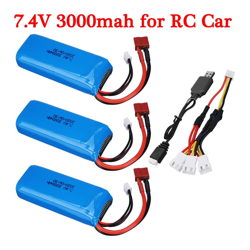 2S 7.4V 3000mah Lipo Battery for Wltoys 144001 124018 124019 12428