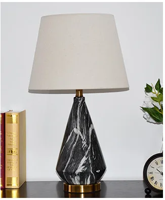 black lampbody Имитация Мрамор конус Форма Керамика настольная лампа для спальни ночники гостиная прихожая изучьте стол ночник для чтения TD096 - Цвет абажура: black lampbody