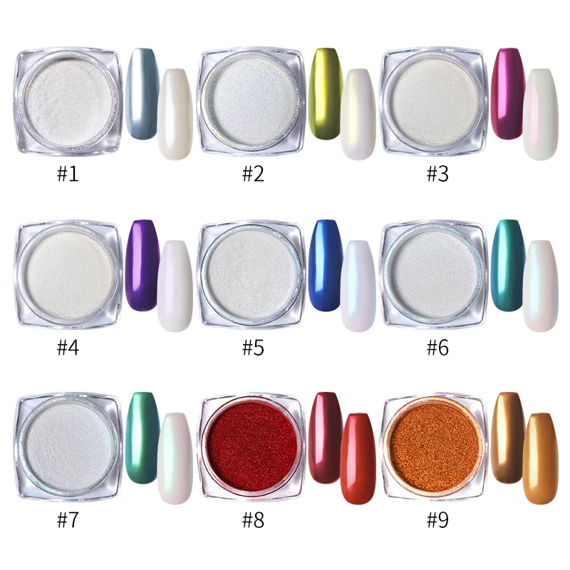 Chameleon Nail Powder Mirror Effect Dipping Glitter Metallic Chrome Nail Pigment Pearl Dust Manicure Art Decoration