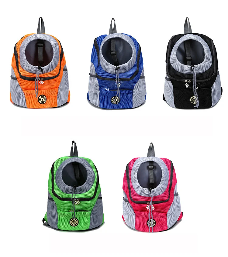 

Outdoor Pet Dog Carrier Bag Pet Dog Front Bag Out Double Shoulder Portable Dog Bag Travel Backpack Mesh Backpack Head