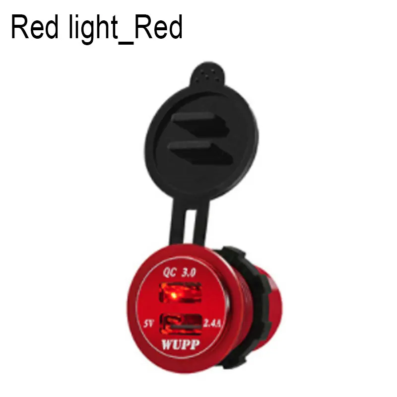 Red light Red Автомобильное двойное USB зарядное устройство Быстрая зарядка 3,0 зарядное устройство для мобильного телефона 2 порта USB быстрое автомобильное зарядное устройство для iPhone samsung Android автомобильное зарядное устройство - Название цвета: Red light Red