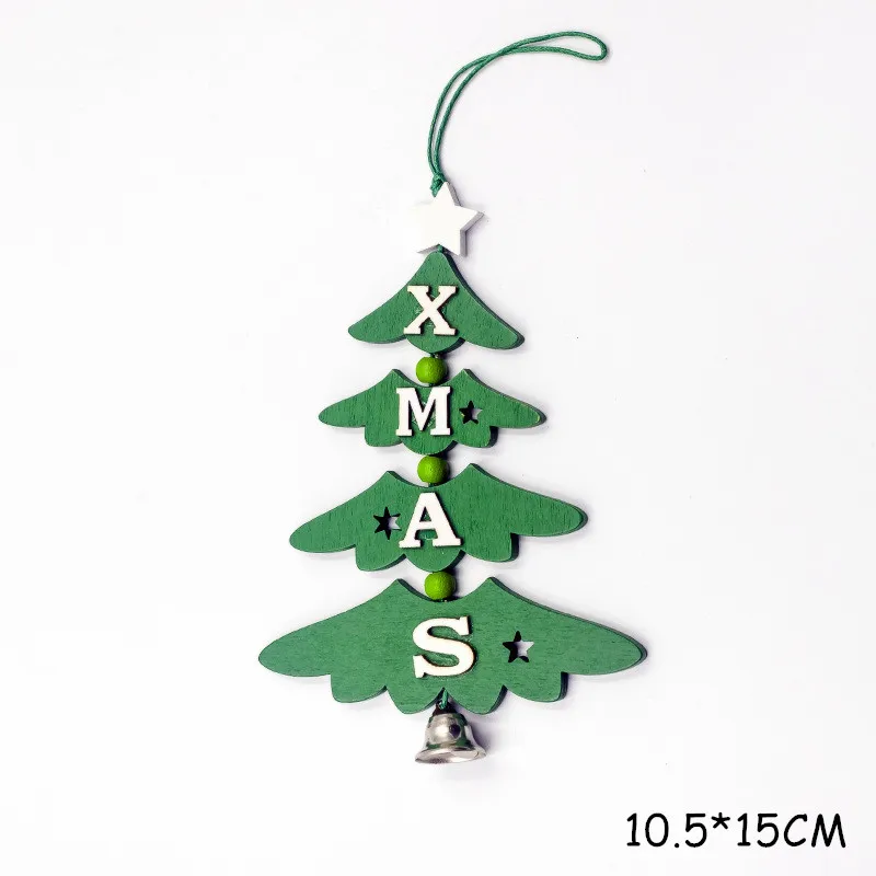Новогодняя натуральная Деревянная Рождественская елка орнамент деревянный кулон Рождественский подарок Noel Рождественское украшение для дома Navidad Deco - Цвет: Green XMAS