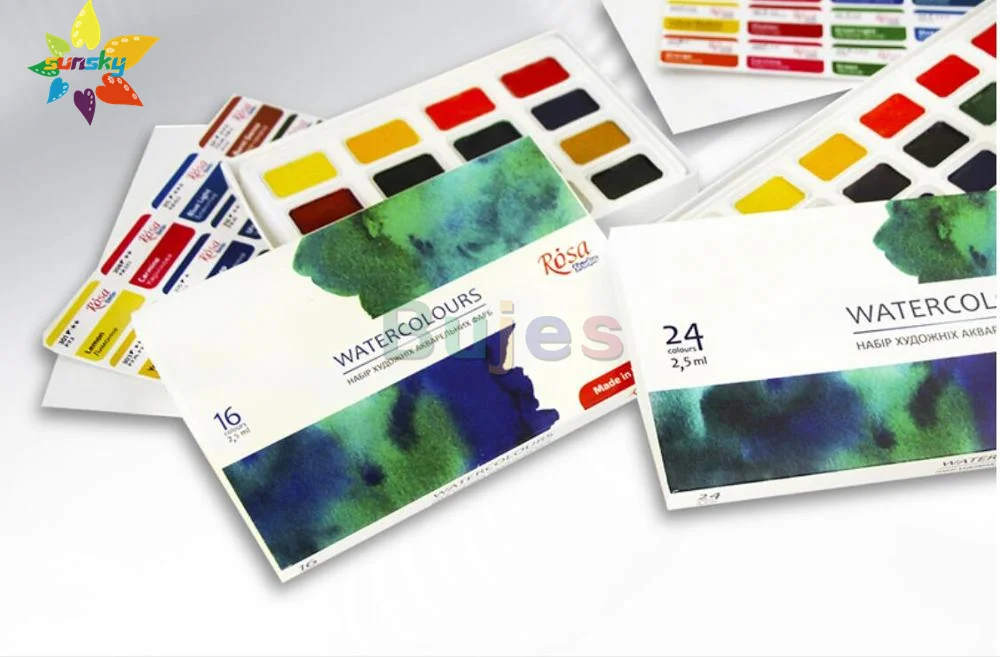 16 24 original white night rosa solid watercolors artist watercolor paint set drawing student pigment art portable tin |