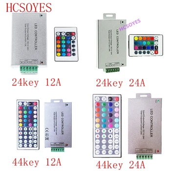 

DC12-24V 24key 44key 12A/24A IR RF Remote Wireless RGB led controller Aluminum+plastic 3CH 5A for 5050 3528 strip