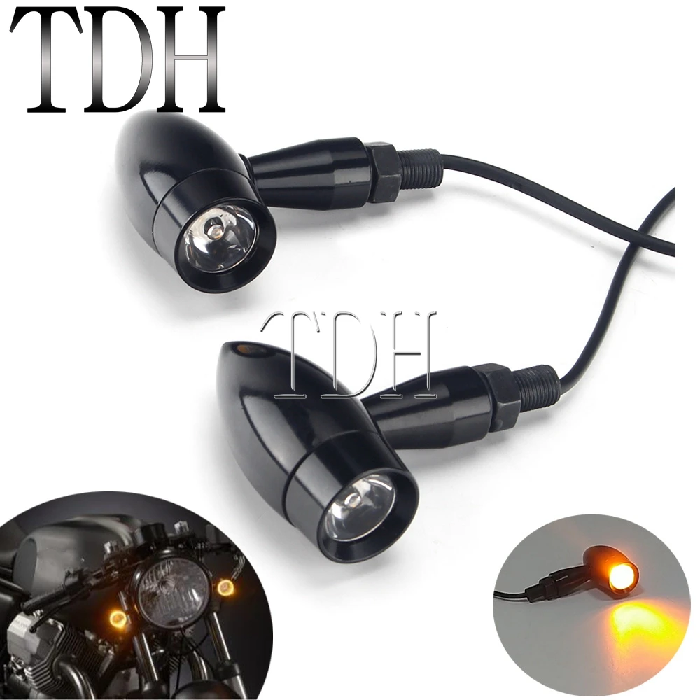 Per Harley Chopper Bobber Cafe Racer Honda Kawasaki 10Mm Moto Mini Bullet Led Indicatori Di Direzione Indicatore Lampeggiante Luci Lampada