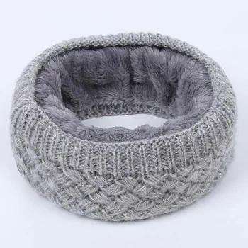 

Quick Selling Burst Model Winter Warm Neck Pure Color Wool Knitting Plus Thick Neck Set European and American Scarf