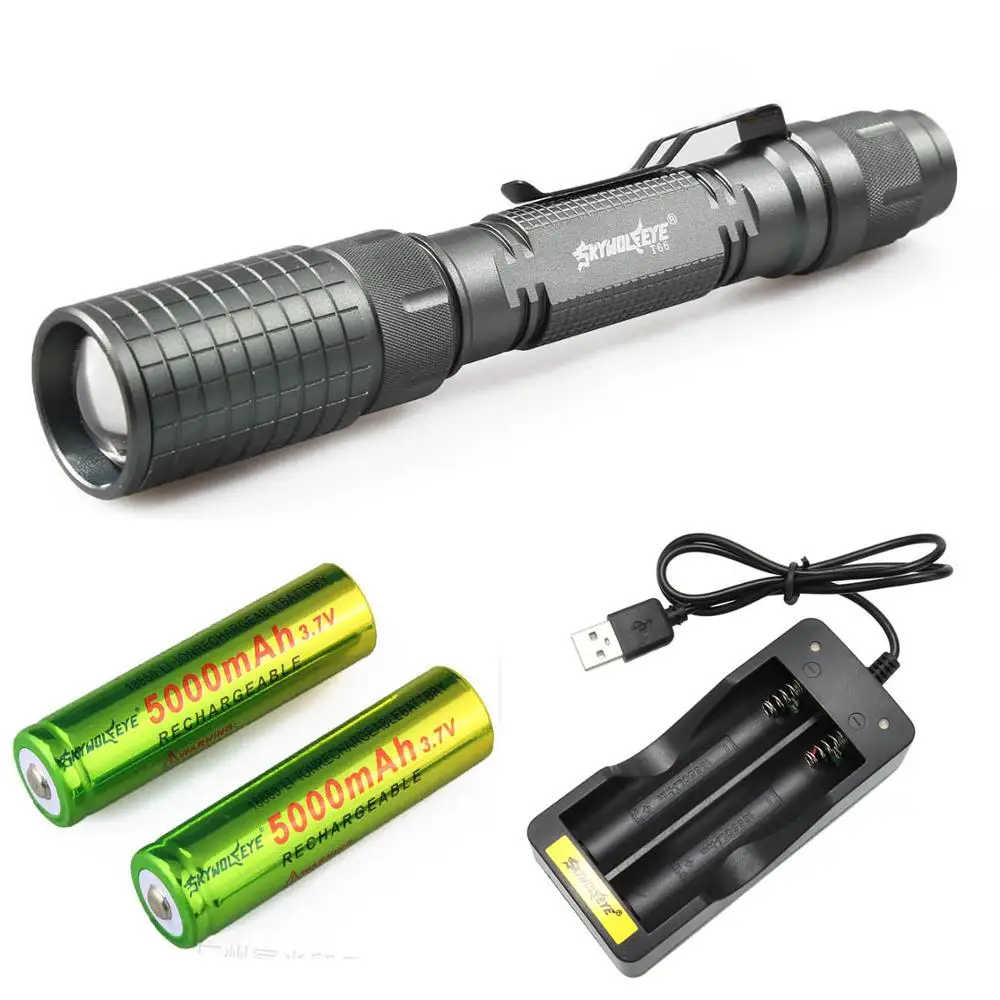 Zoom 5 Mode XML T6 5000lumen LED Flashlight 18650 Waterproof Tactical Police Torch Light For Outdoor Hunting Flash light Lantern|LED Flashlights| - AliExpress