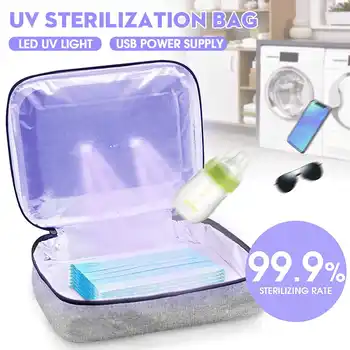 

Portable UV Sterilizer Bag Mini UVC Disinfect Pack Clothes Sterilization Bag Phone Mask Sterilizer Box LED UVC Disinfection Lamp