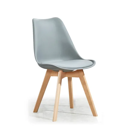 Пластиковая спинка, полиуретановый коврик, буковая ножка, стул Eames, чистый, разноцветный, для гостиной, столовой, стул, уютный, разобранный стул - Цвет: Grey