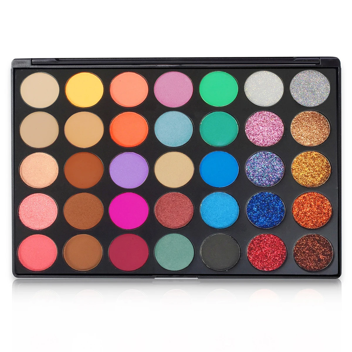 35 Color Matte Shimmer Glitter Eyeshadow Makeup Palette OEM Custom Printed Your Logo Cosmetic Set