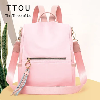 

TTOU Fashion Oxford Anti-thief Women Backpack Large Capacity Panelled Color School Bag for Teenager girls Male Travel Bags