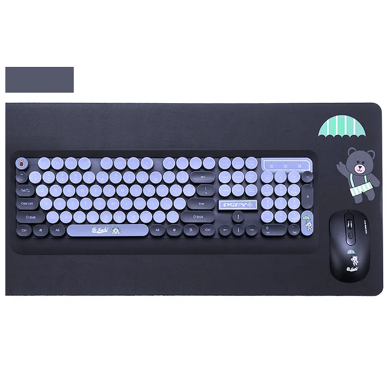 Teclado sem Fio e Mouse Máquina de Escrever Teclas para Escritório Conjunto Bluetooth Retro Punk Design 104 Computador Desktop Notebook Mac Windows K68