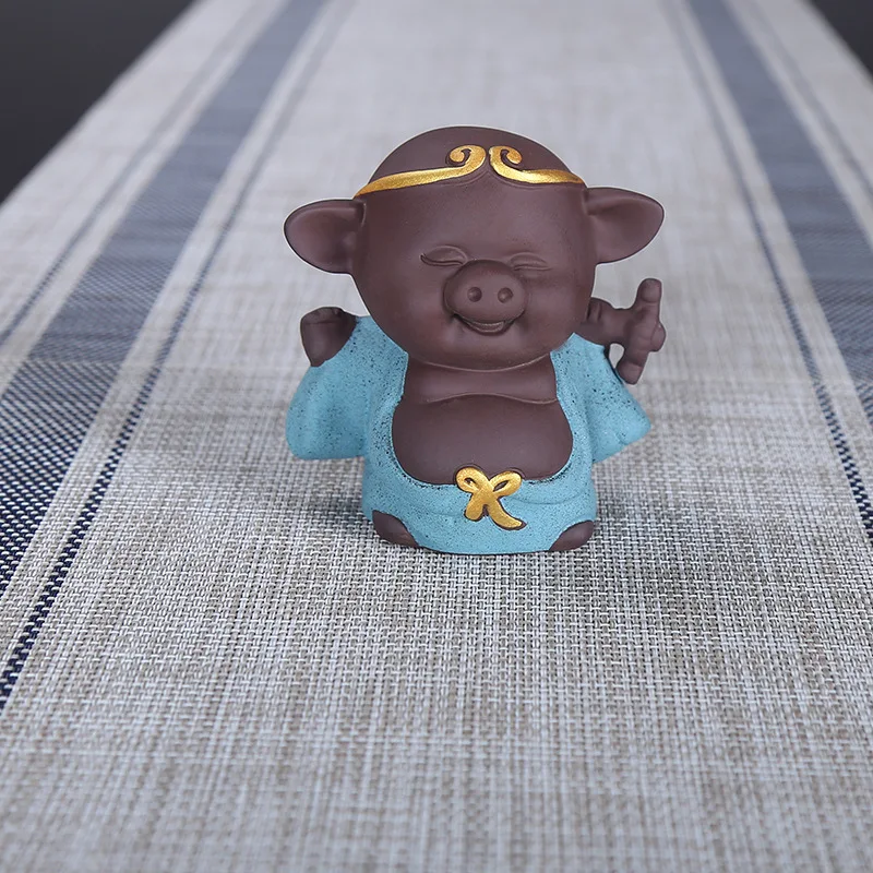 Ремесла свинья с орнаментом восемь колец lucky Статуэтка Чай Домашние животные Керамика ручной работы домашние подарки животные украшения творческий