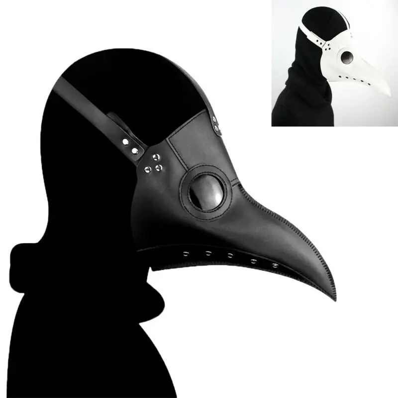 

2020 New Plague Doctor Bird Nose Beak Faux Leather Steampunk Halloween Party Mask