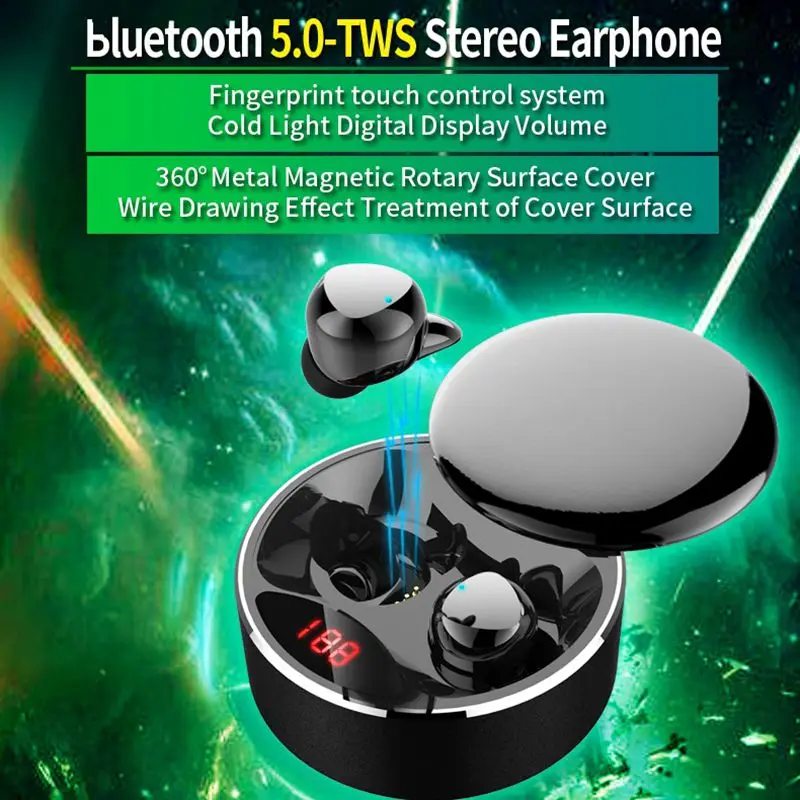 CLAITE X30 TWS bluetooth 5,0 наушники 6D стерео светодиодный дисплей Беспроводная/тип-c зарядка сенсорное управление Спортивная гарнитура с микрофоном
