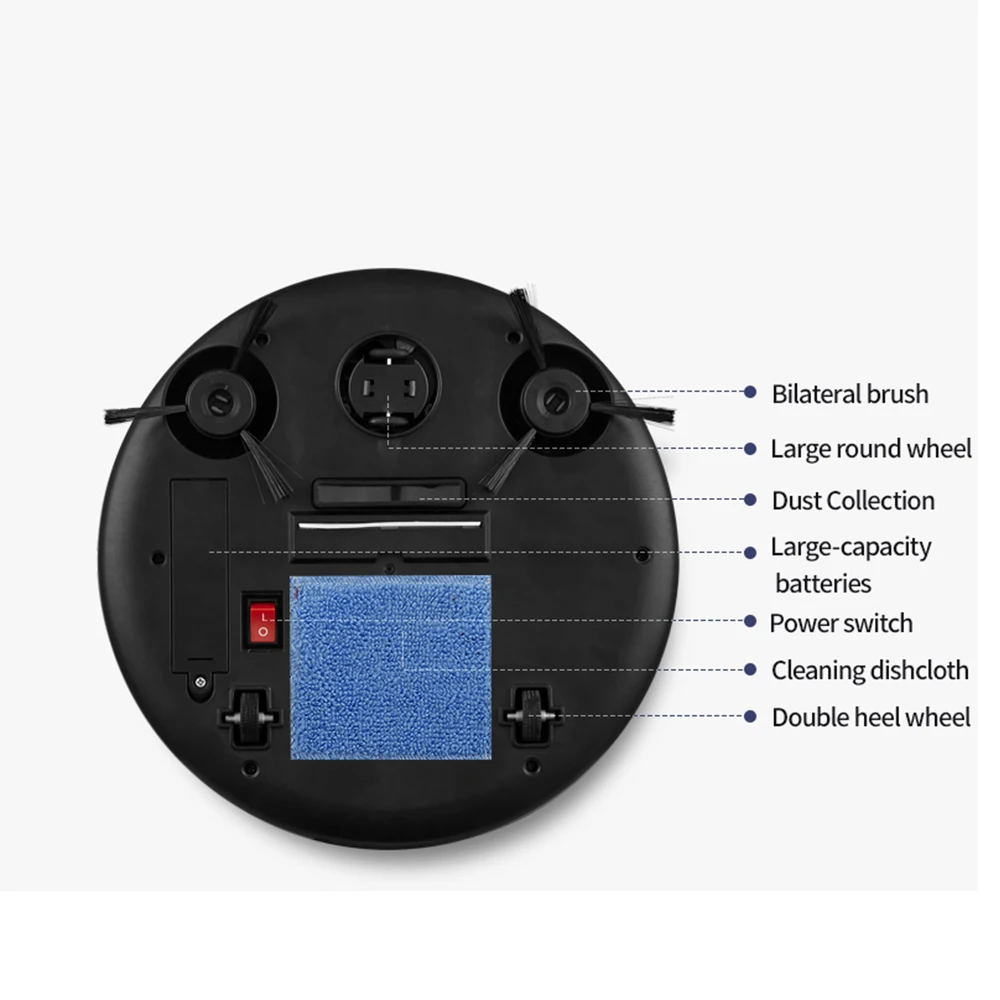 Smart Home Robot Vacuum Cleaner Multifunctional 3-In-1 Auto Rechargeable Floor Sweeping Robot Dry Wet Vacuum Cleaner Machine