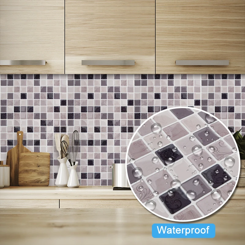 Adhesive Bathroom Tile 3d Waterproof Kitchen Wall Stickers Vinyl Home