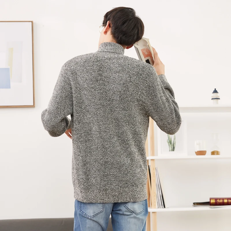 Бренд Metersbonwe, водолазка, теплый свитер для мужчин,, Зимняя мода, длинный рукав, вязаный мужской хлопковый свитер, одежда высокого качества