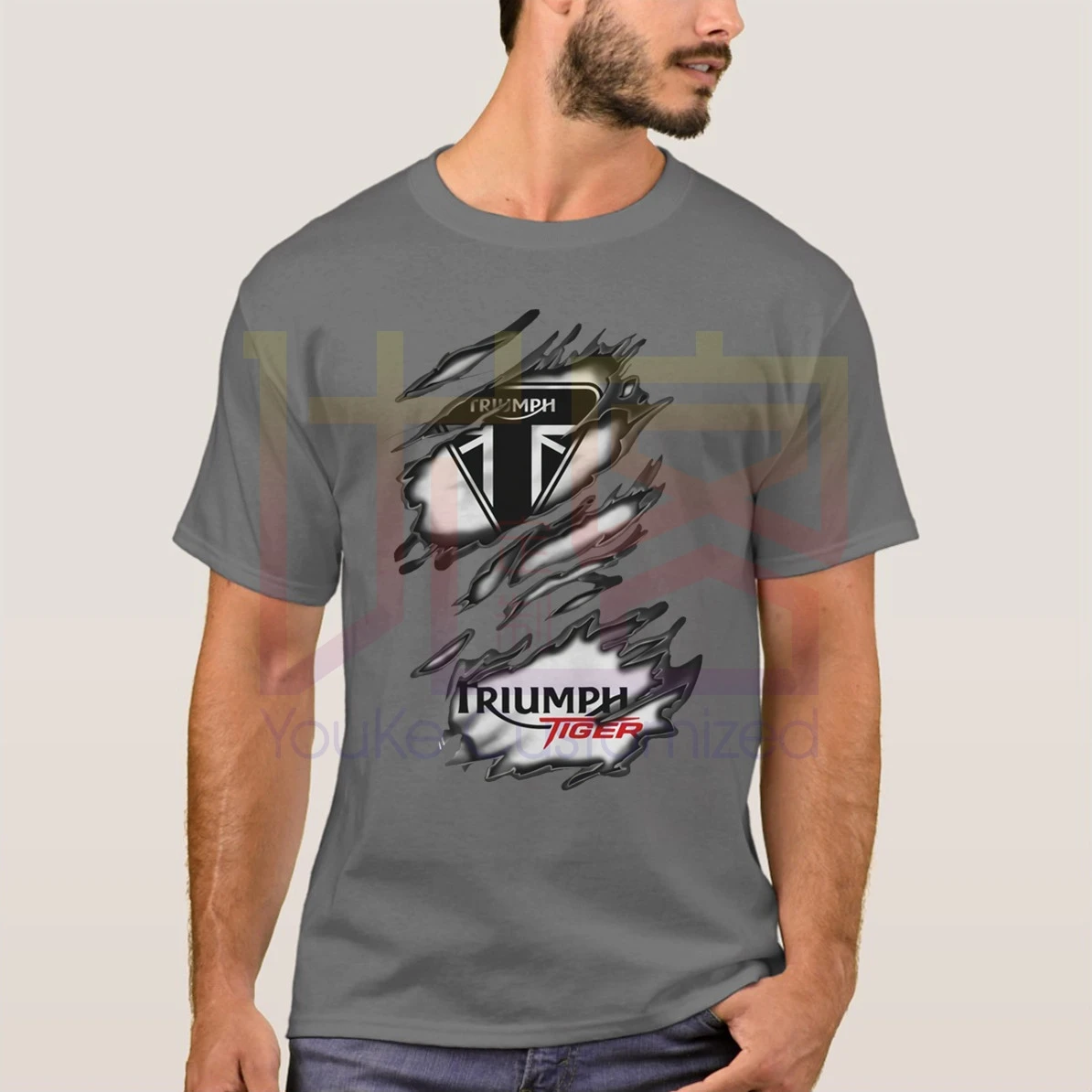 Футболка модная мужская футболка Ra Triumph Тигровая Одежда популярная футболка с круглым вырезом хлопковые футболки