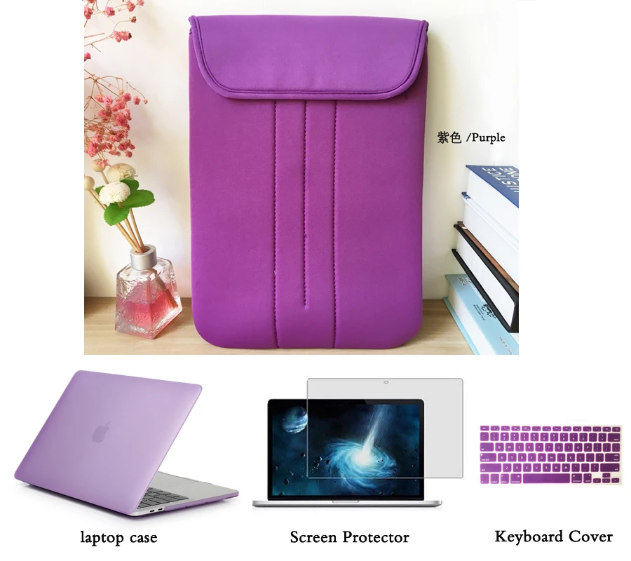 Матовый Жесткий чехол + Сумка Футляр защитный экран для Macbook Pro Retina 12 13 15 дюймов Air 11
