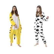 Women's Pajamas Onesie Stitch Sleepwear Pajamas Flannel Mother Kids Family Clothing Set Baby Pijama Winter 2021 Animal Cartoon