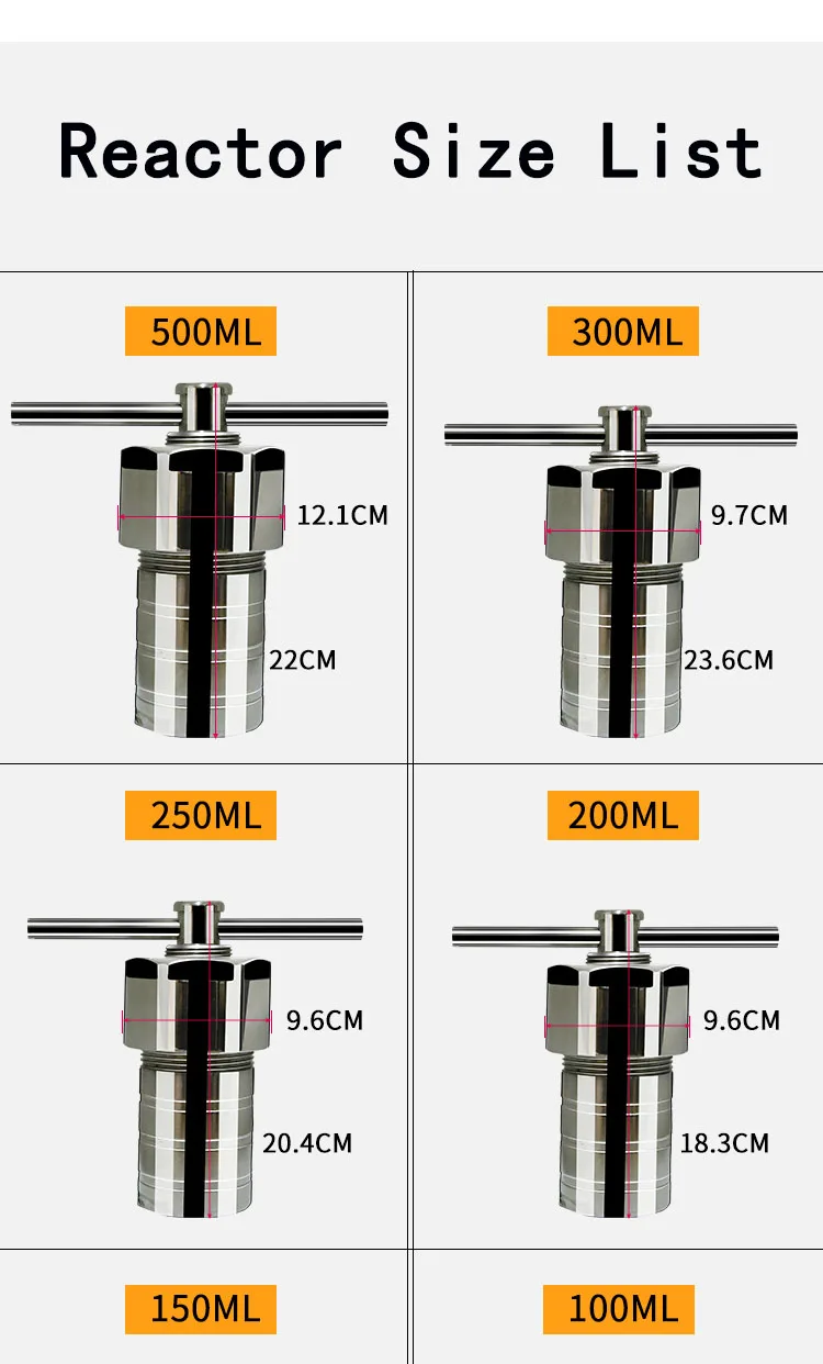 100ml PPL Lined Hydrothermal Synthesis Autoclave Reactor 3Mpa High Pressure Dige