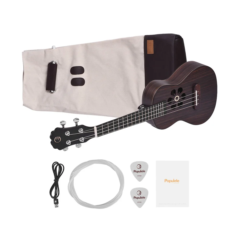 

23" Smart Concert Ukulele Ukelele Uke Rosewood Supports APP Teaching Connection ABS Fretboard with LED light
