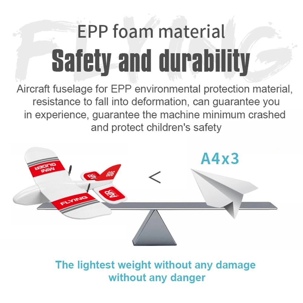 KF606 2.4Ghz RC Airplane Flying Aircraft EPP Foam Glider Toy Airplane 15 Minutes Fligt Time RTF Foam Plane Toys Kids Gifts